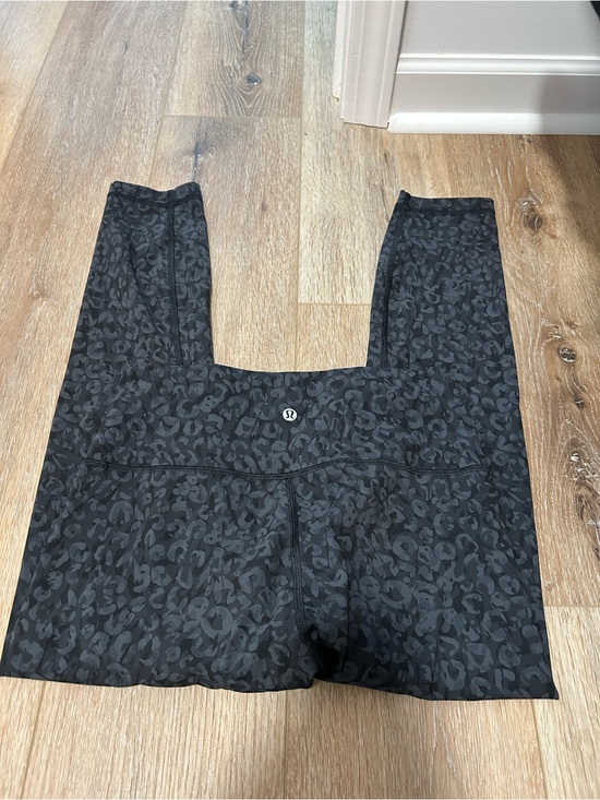 lululemon athletica Pants - Lululemon High-Rise Leopard Print Leggings - Black 25in inseam